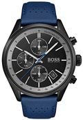  Shop Authentic Hugo Boss Grand Prix Chronograph Black Dial Blue Leather Strap Watch for Men - 1513563 - Luxxuri