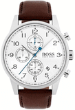  Shop Authentic Hugo Boss Navigator White Dial Brown Leather Strap Watch for Men - 1513495 - Luxxuri