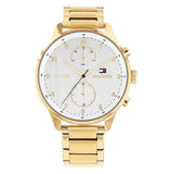  Shop Authentic Tommy Hilfiger Chase Quartz White Dial Gold Steel Strap Watch for Men - 1791576 - Luxxuri