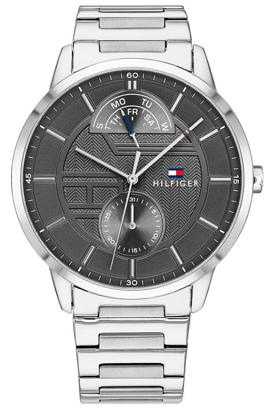  Shop Authentic Tommy Hilfiger Hunter Grey Dial Silver Steel Strap Watch for Men - 1791608 - Luxxuri