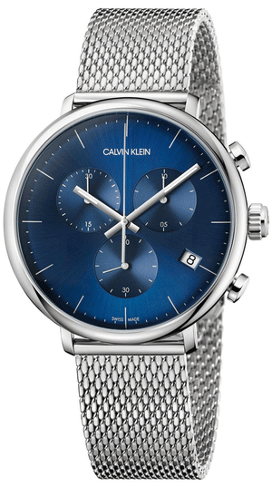 Shop Authentic Calvin Klein High Noon Chronograph Blue Dial Silver Mesh Bracelet Watch for Men - K8M2712N - Luxxuri