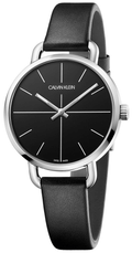  Shop Authentic Calvin Klein Even Black Dial Black Leather Strap Watch for Women  - K7B231CZ - Luxxuri