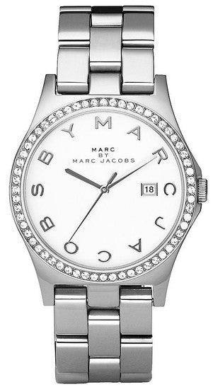  Shop Authentic Marc Jacobs Henry Diamonds White Dial Silver Steel Strap Watch for Women - MBM3044 - Luxxuri