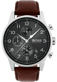  Shop Authentic Hugo Boss Navigator Grey Dial Brown Leather Strap Watch for Men - 1513494 - Luxxuri
