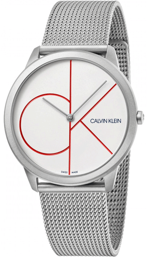  Shop Authentic Calvin Klein Minimal White Dial Silver Mesh Bracelet Watch for Men - K3M51152 - Luxxuri