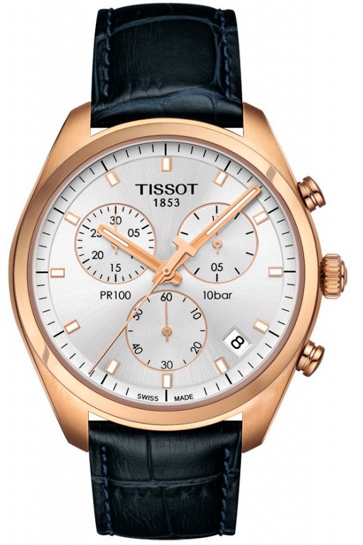  Shop Authentic Tissot T Classic PR 100 Chronograph Silver Dial Black Leather Strap Watch for Men - T101.417.36.031.00 - Luxxuri
