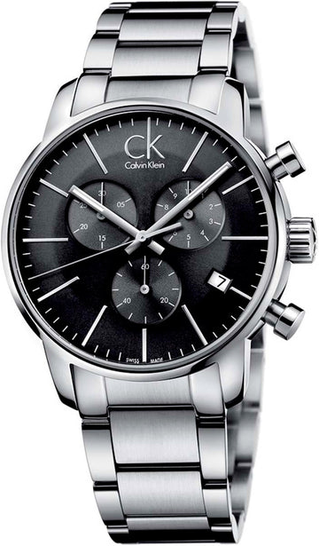  Shop Authentic Calvin Klein City Chronograph Black Dial Silver Steel Strap Watch for Men - K2G27143 - Luxxuri