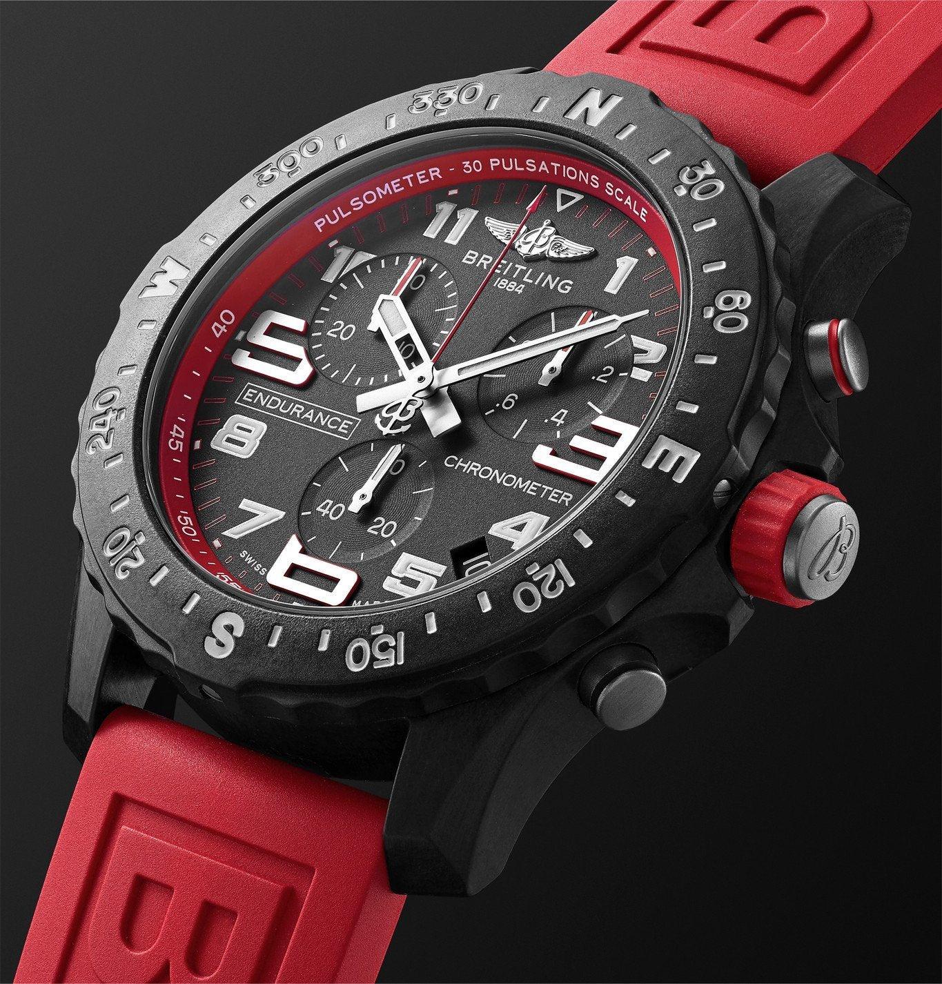  Shop Authentic Breitling Endurance Pro Black Dial Red Rubber Strap Watch for Men - X82310D91B1S1 - Luxxuri