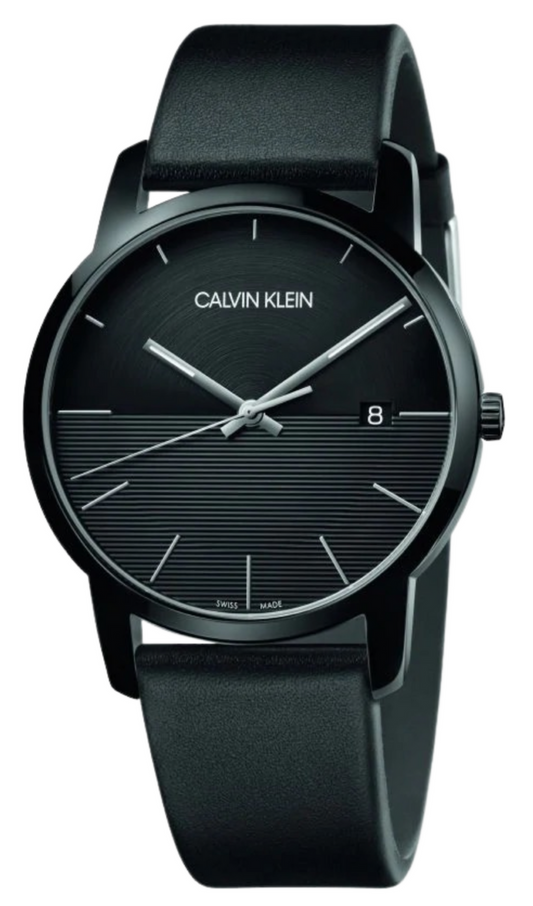  Shop Authentic Calvin Klein City Quartz Black Dial Black Leather Strap Watch for Men - K2G2G4C1 - Luxxuri