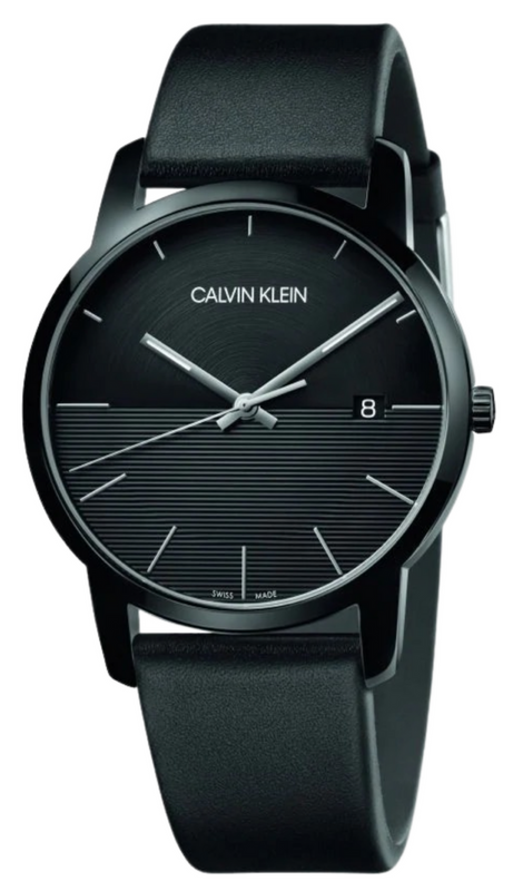  Shop Authentic Calvin Klein City Quartz Black Dial Black Leather Strap Watch for Men - K2G2G4C1 - Luxxuri