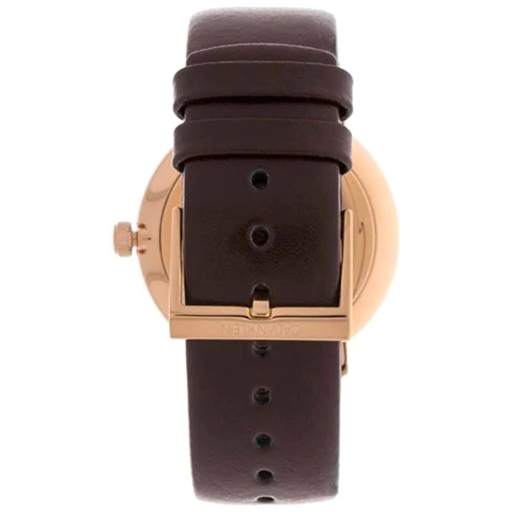  Shop Authentic Calvin Klein High Noon Silver Dial Brown Leather Strap Watch for Men - K8M216G6 - Luxxuri
