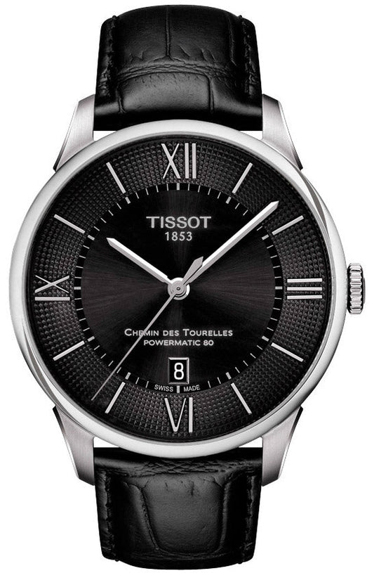  Shop Authentic Tissot Chemin Des Tourelles Powermatic 80 Black Dial Black Leather Strap Watch For Men - T099.407.16.058.00 - Luxxuri