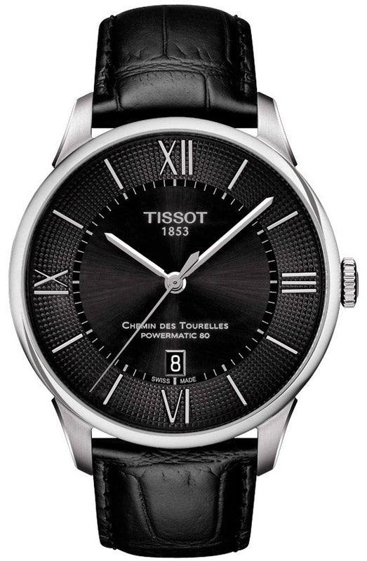  Shop Authentic Tissot Chemin Des Tourelles Powermatic 80 Black Dial Black Leather Strap Watch For Men - T099.407.16.058.00 - Luxxuri