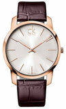  Shop Authentic Calvin Klein City White Dial Brown Leather Strap Watch for Men - K2G21629 - Luxxuri