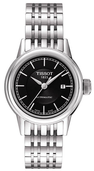  Shop Authentic Tissot Carson Automatic Black Dial Silver Steel Strap Watch For Women - T085.207.11.051.00 - Luxxuri