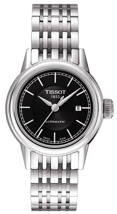  Shop Authentic Tissot Carson Automatic Black Dial Silver Steel Strap Watch For Women - T085.207.11.051.00 - Luxxuri