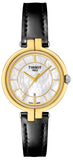  Shop Authentic Tissot Flamingo Mother of Pearl White Dial Black Leather Strap Watch For Women - T094.210.26.111.00 - Luxxuri