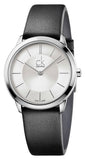  Shop Authentic Calvin Klein Minimal Silver Dial Black Leather Strap Watch for Women - K3M221C6 - Luxxuri