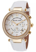  Shop Authentic Michael Kors Parker White Dial with Diamonds White Leather Strap Watch for Women - MK2290 - Luxxuri