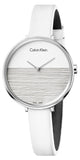  Shop Authentic Calvin Klein Rise White Grey Dial White Leather Strap Watch for Women - K7A231L6 - Luxxuri