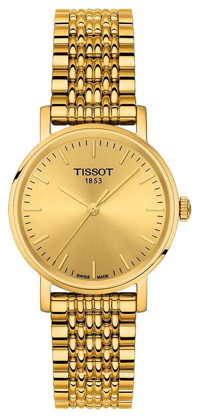  Shop Authentic Tissot T Classic Everytime Desire Small Gold Dial Gold Mesh Bracelet Watch For Women - T109.210.33.021.00 - Luxxuri