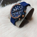  Shop Authentic Fossil Bannon Multifunction Blue Dial Blue Silicone Strap Watch for Men - BQ2498 - Luxxuri