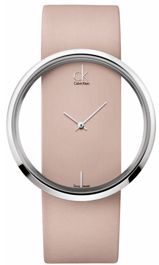  Shop Authentic Calvin Klein Glam Transparent Dial Beige Leather Strap Watch for Women - K9423162 - Luxxuri