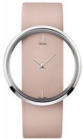  Shop Authentic Calvin Klein Glam Transparent Dial Beige Leather Strap Watch for Women - K9423162 - Luxxuri