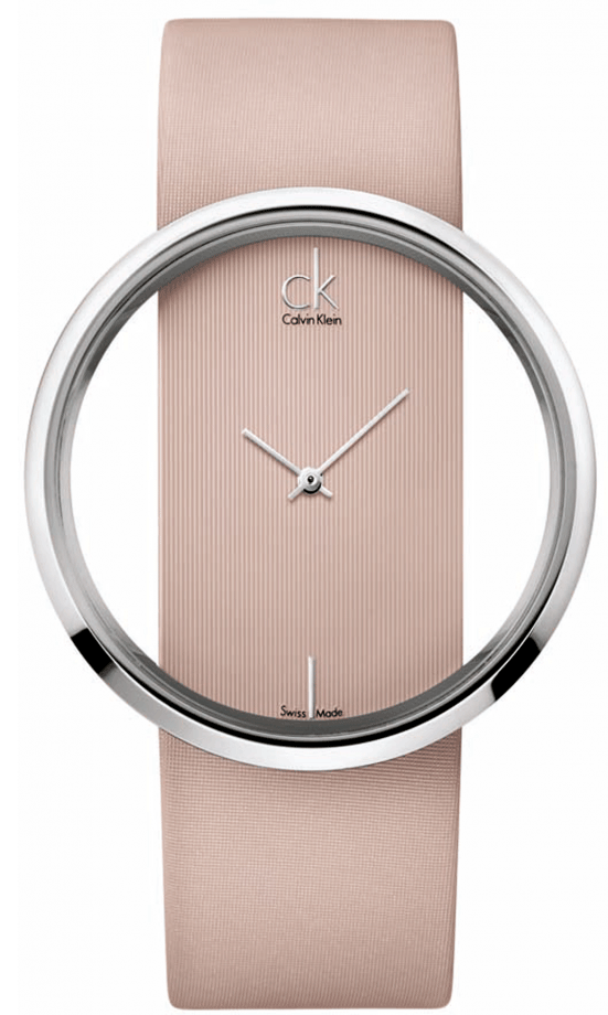  Shop Authentic Calvin Klein Glam Transparent Dial Beige Leather Strap Watch for Women - K9423162 - Luxxuri
