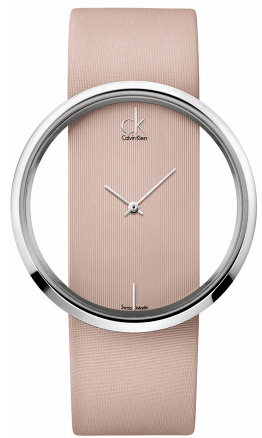  Shop Authentic Calvin Klein Glam Transparent Dial Beige Leather Strap Watch for Women - K9423162 - Luxxuri