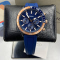  Shop Authentic Fossil Bannon Multifunction Blue Dial Blue Silicone Strap Watch for Men - BQ2498 - Luxxuri