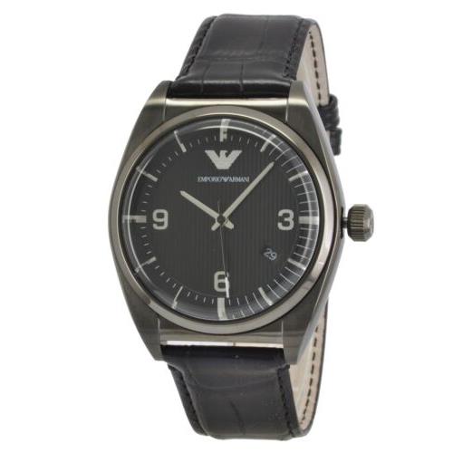 Shop Authentic Emporio Armani Franco Black Dial Black Leather Strap Watch For Men - AR0368 - Luxxuri