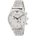  Shop Authentic Emporio Armani Classic Chronograph Silver Dial Silver Steel Strap Watch For Men - AR1879 - Luxxuri