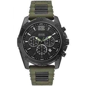  Shop Authentic Guess Sport Chronograph Black Dial Green Silicone Strap Watch for Men - W0167G4 - Luxxuri