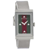  Shop Authentic Gucci G Frame Red and Green Dial Silver Mesh Bracelet Watch For Women - YA147401 - Luxxuri