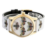  Shop Authentic Gucci G Timeless Quartz White Dial White Leather Strap Watch For Women - YA1264109 - Luxxuri