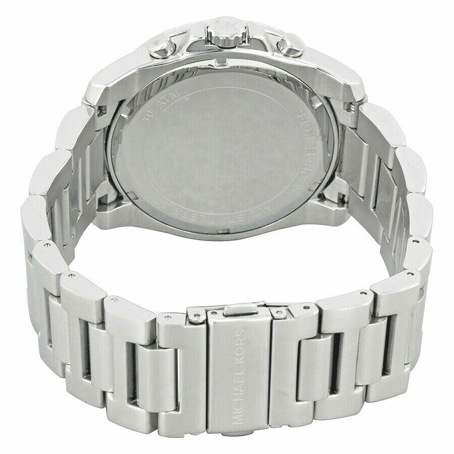  Shop Authentic Michael Kors Brecken Chronograph Silver Dial Silver Steel Strap Watch For Women - MK8562 - Luxxuri
