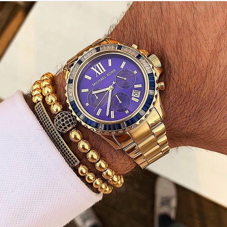  Shop Authentic Michael Kors Everest Chronograph Blue Dial Gold Steel Strap Watch for Women - MK5754 - Luxxuri