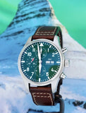  Shop Authentic IWC Pilot's Watch Chronograph Edition Racing Green 43mm Green Dial Brown Leather Strap Watch for Men - IW377726 - Luxxuri