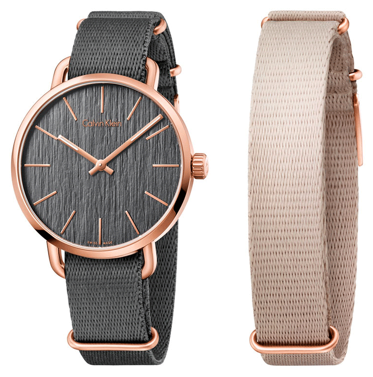  Shop Authentic Calvin Klein Even Grey Dial Grey NATO Strap Watch for Men - K7B216P3 - Luxxuri