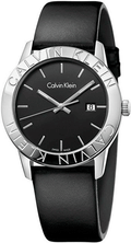  Shop Authentic Calvin Klein Steady Black Dial Black Leather Strap Watch for Women - K7Q211C1 - Luxxuri