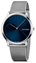  Shop Authentic Calvin Klein Minimal Blue Dial Silver Mesh Bracelet Watch for Men - K3M2112N - Luxxuri