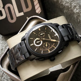  Shop Authentic Fossil Machine Chronograph Black Dial Black Steel Strap Watch for Men - FS4682 - Luxxuri