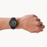  Shop Authentic Emporio Armani Meccanico Automatic Black Dial Black Leather Strap Watch For Men - AR60042 - Luxxuri