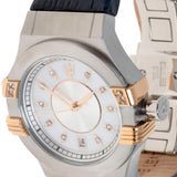  Shop Authentic Maserati Potenza Diamonds Silver Dial Blue Leather Strap Watch For Women - R8851108502 - Luxxuri