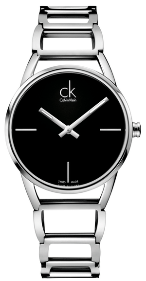  Shop Authentic Calvin Klein Stately Black Dial Silver Steel Strap Watch for Women - K3G23121 - Luxxuri