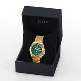  Shop Authentic Seiko 5 Sports HUF Limited Edition Green Dial Gold Steel Strap Watch For Men - SRPJ20 - Luxxuri