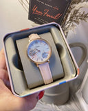  Shop Authentic Fossil Jacqueline Three Hand Mother of Pearl Dial Pink Leather Strap Watch for Women - ES4671 - Luxxuri