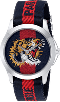 Gucci G Timless Le Marche Des Merveilles Blue & Red Dial Blue & Red Nylon Strap Unisex Watch  - YA126495