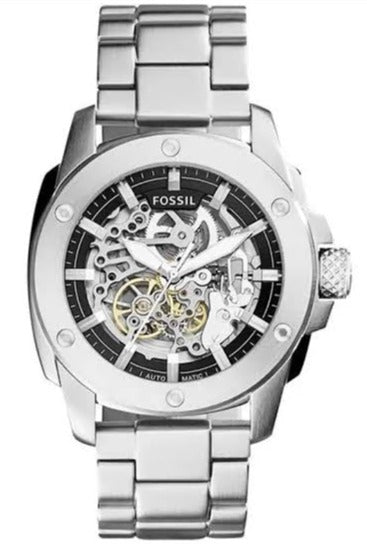  Shop Authentic Fossil Modern Machine Automatic Silver Dial Silver Steel Strap Watch for Men - ME3081 - Luxxuri
